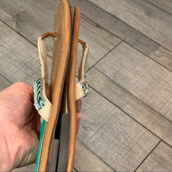 MiA Heritage FIJI Leather Embroidered Beaded Sandals 7M - Picture 11 of 12